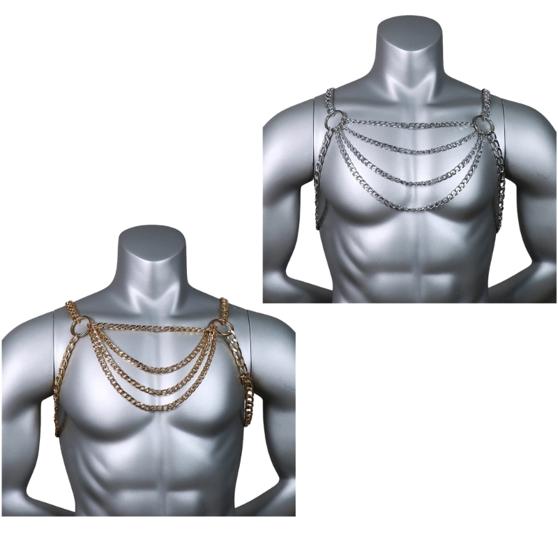 Men Accessories Chain - Men's Sexy Metal Body Chest Chain