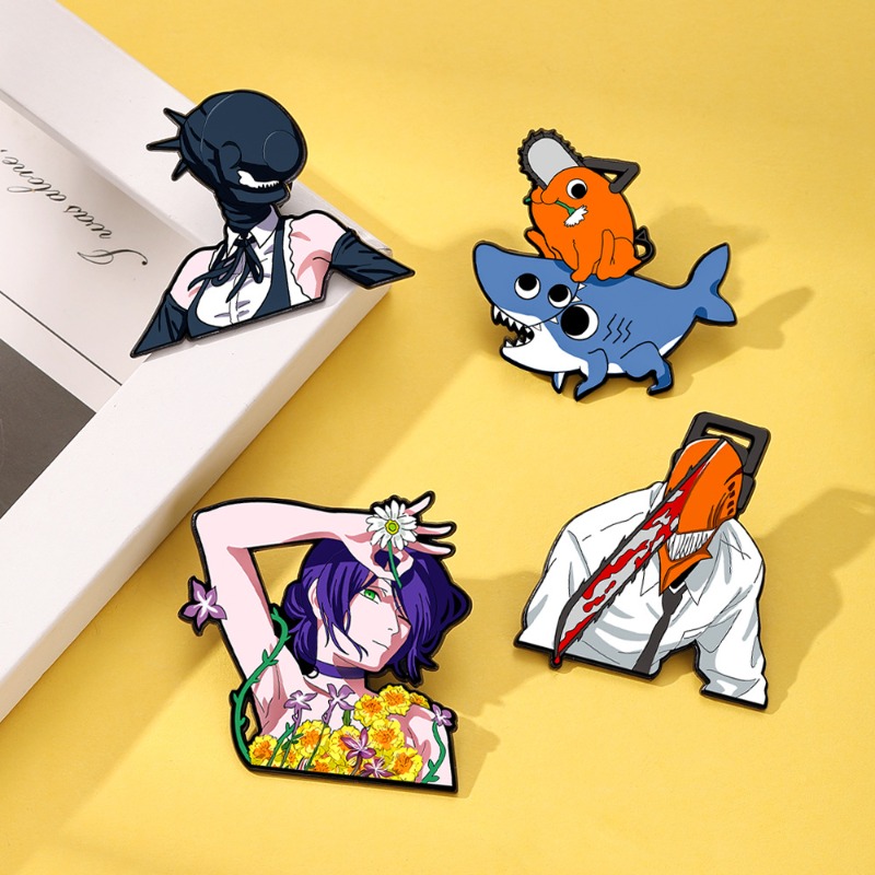 4pcs Chainsaw Man Anime Enamel - Men Accessories Collection ulasan dan harga