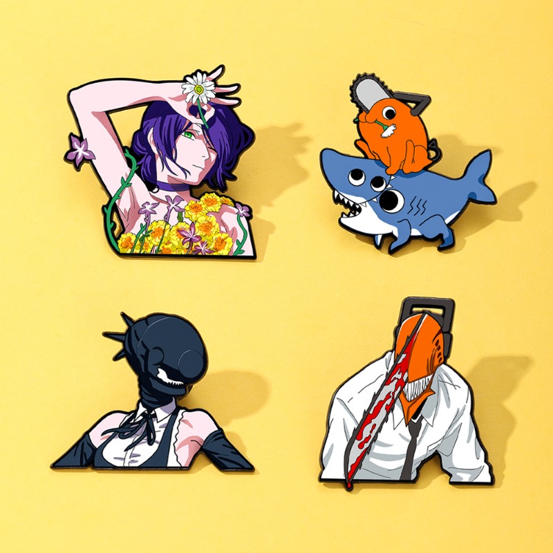4pcs Chainsaw Man Anime Enamel - Men Accessories Collection ulasan dan harga