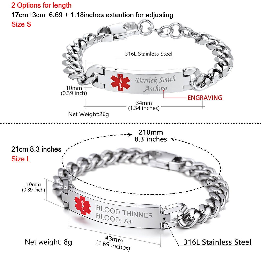 U7 Custom Stainless Steel 17/2 - Men Accessories Bracelet ulasan dan harga