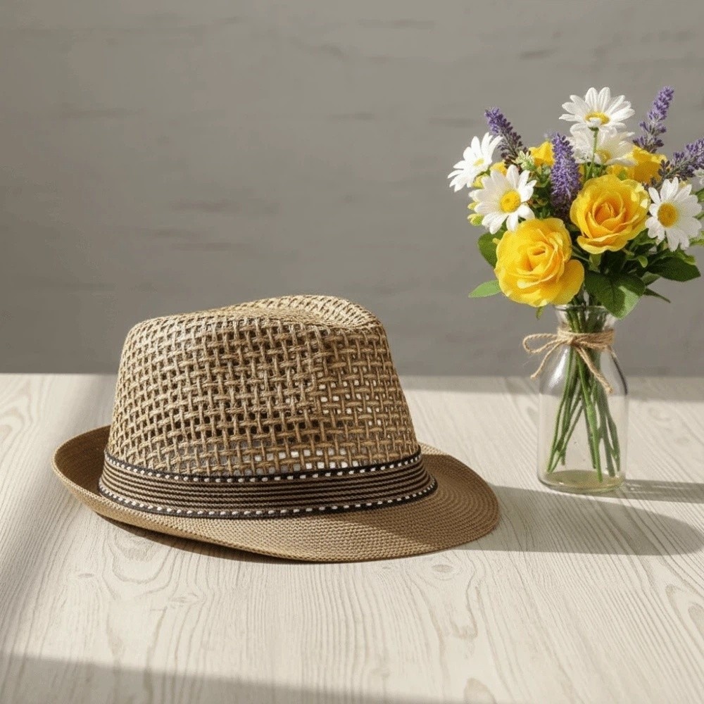 Short Brim Men Panama Hat Brea - Men'S Accessories Fashion ulasan dan harga