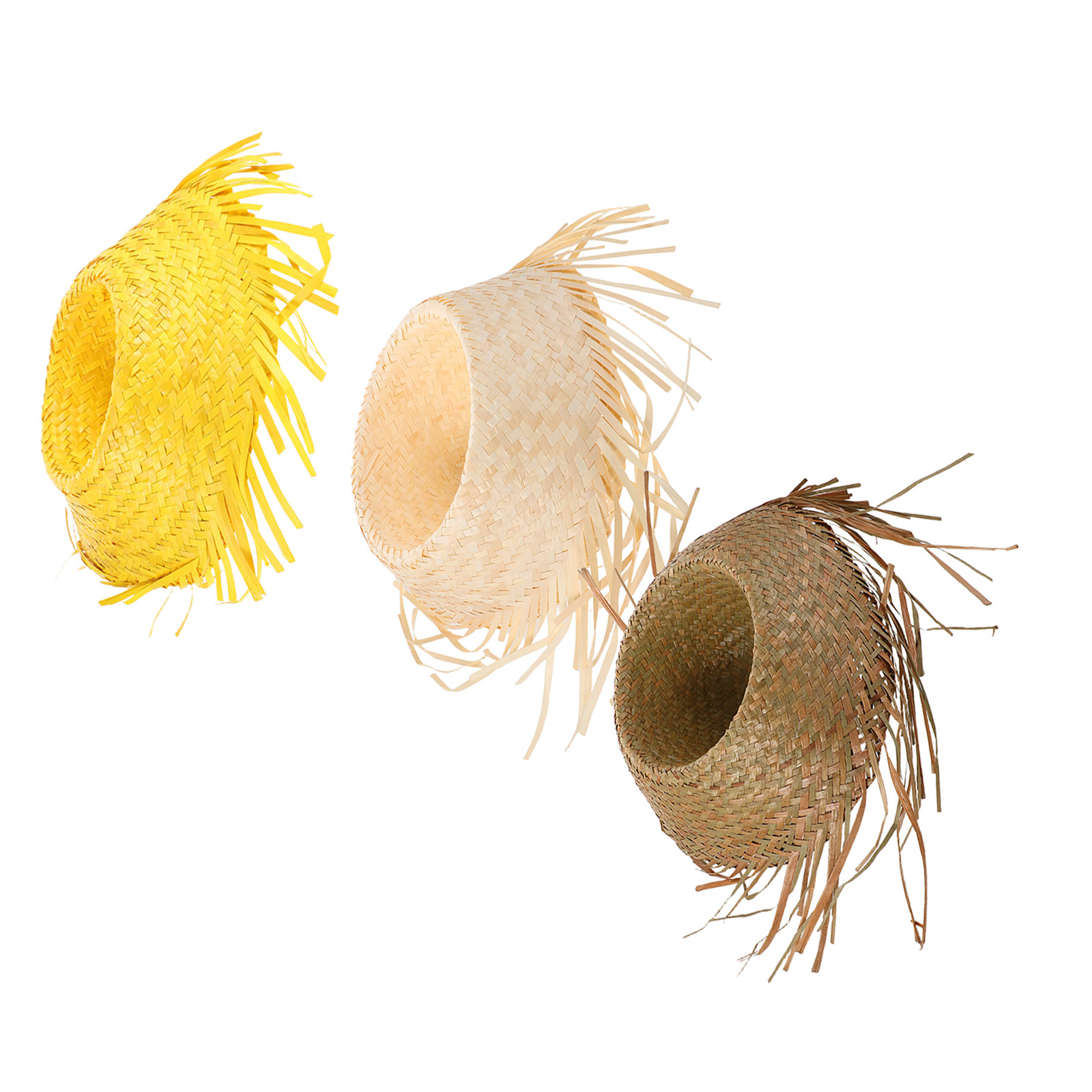 3Pcs Hawaiian Straw Hat Tropic - Men'S Vacation Accessories ulasan dan harga