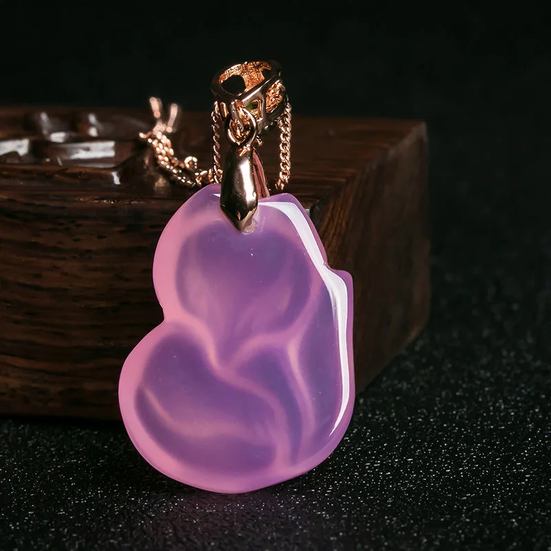 Natural Purple Agate Fox Penda - Men Accessories Chain ulasan dan harga