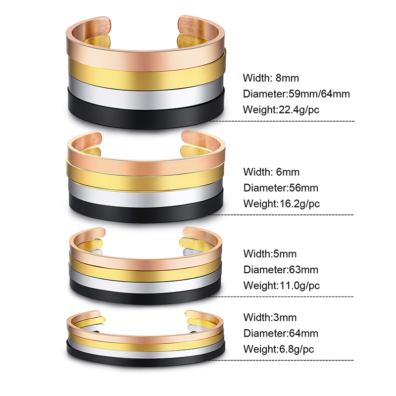 4MM To 8MM Free Engraving Cuff - Men Accessories All ulasan dan harga