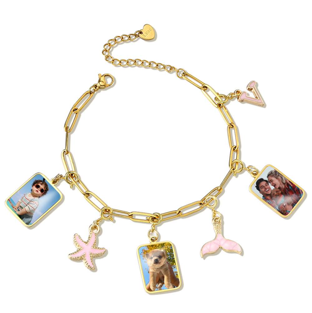 Customized Photo Letter Flag P - Men Accessories Bracelet ulasan dan harga