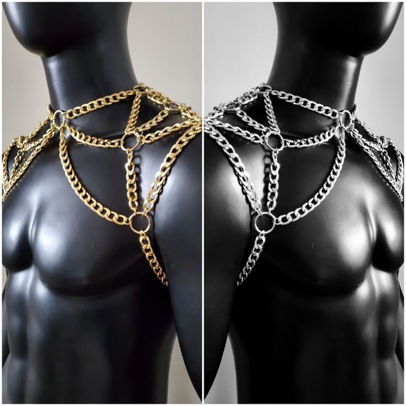 Punk Men Shoulder Body Chain B - Men Accessories Chain ulasan dan harga